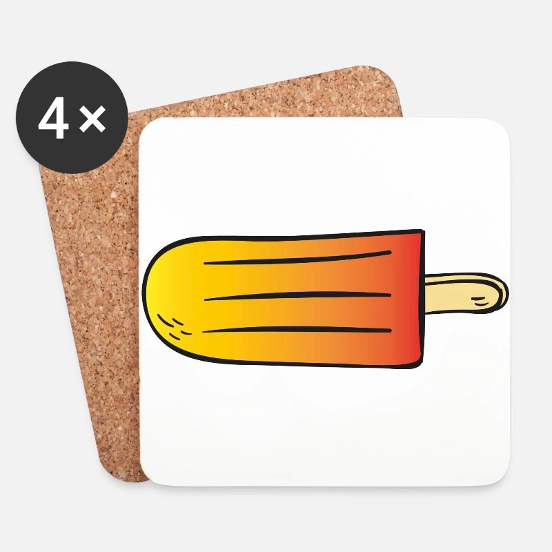 Eis am Stiel - Untersetzer (4er-Set) - Weiß