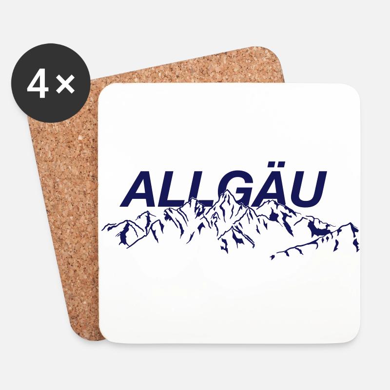 Allgäuer Berge - Untersetzer (4er-Set) - Weiß