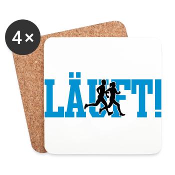 LÄUFT! - Untersetzer (4er-Set) - Weiß - Vorne