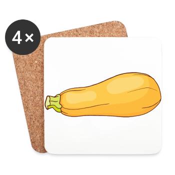 Zucchini Zucchinis Sommerkürbis - Untersetzer (4er-Set) - Weiß - Vorne