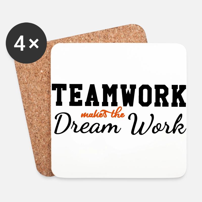 teamwork makes the dream work - Untersetzer (4er-Set) - Weiß