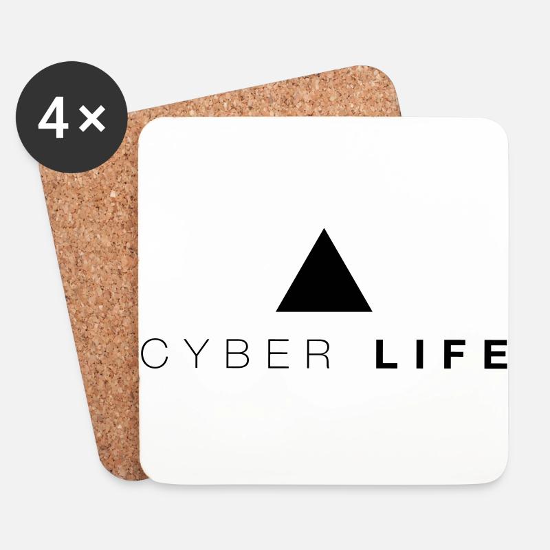 CYBERLIFE Triangle - Untersetzer (4er-Set) - Weiß