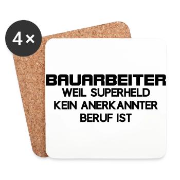 Construction worker superhero no recognized occupation construction - Coasters (set of 4) - white - Front