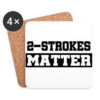 Two-stroke 2 stroke MX Motocross gift idea - Coasters (set of 4) - white - Front