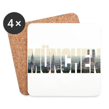 München Panorama - Untersetzer (4er-Set) - Weiß - Vorne
