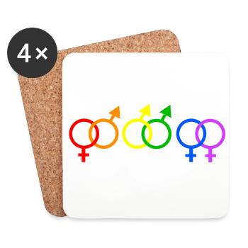 L'amour est l'amour Gay Pride LGBT - Dessous de verre (lot de 4) - blanc - Devant