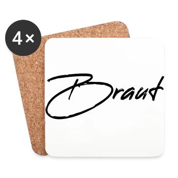 Bride - Bride wedding hen party - Coasters (set of 4) - white - Front