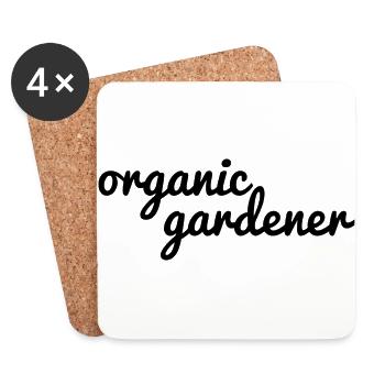 jardinier organique - chemise organique! - pour les jardiniers biologiques! - Dessous de verre (lot de 4) - blanc - Devant