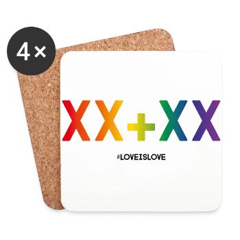 Love is love Spruch - Untersetzer (4er-Set) - Weiß - Vorne