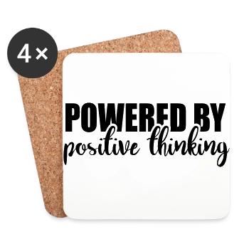 Powered by positive thinking - Dessous de verre (lot de 4) - blanc - Devant