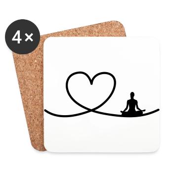 I love Yoga - Coasters (set of 4) - white - Front