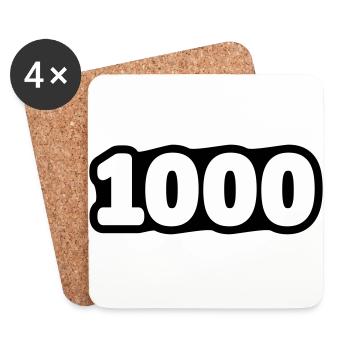 1000. // Tausend // Jubiläum // Geburtstag - Untersetzer (4er-Set) - Weiß - Vorne