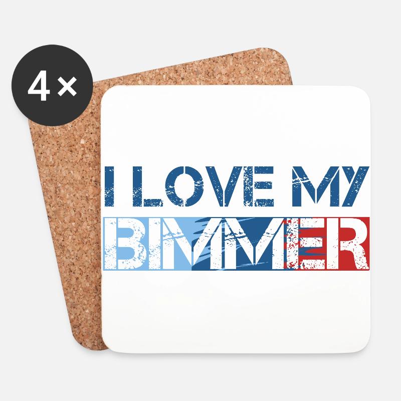 I love my Bimmer Shirt Geschenk - Untersetzer (4er-Set) - Weiß