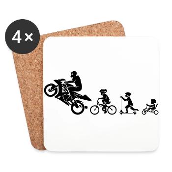 motorcycle - Coasters (set of 4) - white - Front