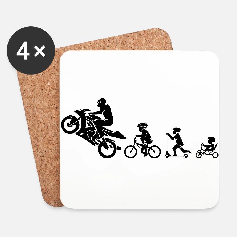 Motorrad - Untersetzer (4er-Set) - Weiß