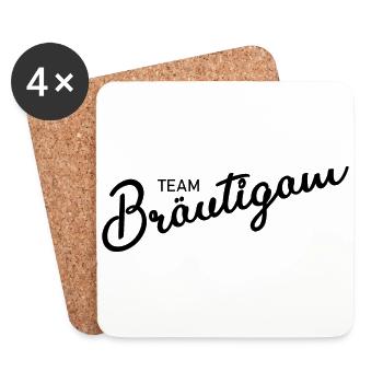 Team Bräutigam - Junggesellenabschied - JGA - Untersetzer (4er-Set) - Weiß - Vorne