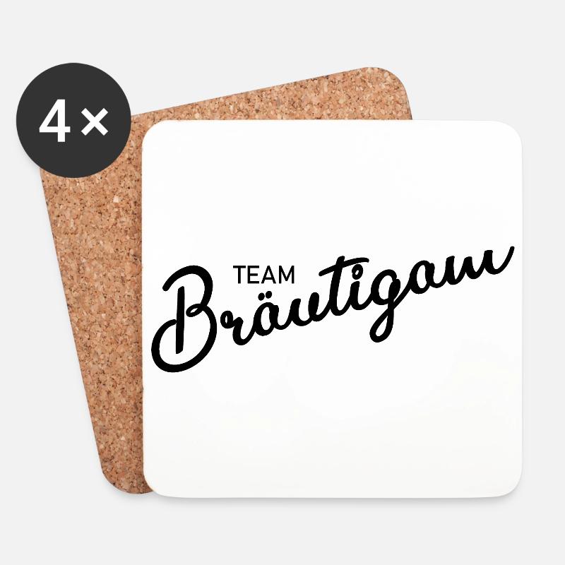 Team Bräutigam - Junggesellenabschied - JGA - Untersetzer (4er-Set) - Weiß