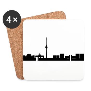 Berliner Skyline - Untersetzer (4er-Set) - Weiß - Vorne