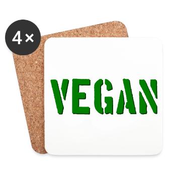 VEGAN - vegan - vegan - tierlieb - Coasters (set of 4) - white - Front