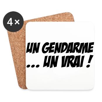 un Gendarme... un vrai ! / Gendarmerie - Dessous de verre (lot de 4) - blanc - Devant