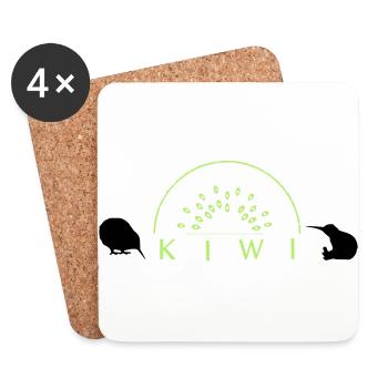 Kiwi - Untersetzer (4er-Set) - Weiß - Vorne