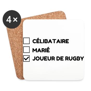 Rugby / Rugbyman / Sport / Fighter / Fight - Coasters (set of 4) - white - Front