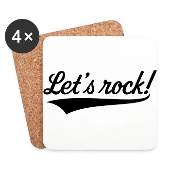 Let's Rock! (Rock 'n' Roll Musik) - Untersetzer (4er-Set) - Weiß - Vorne