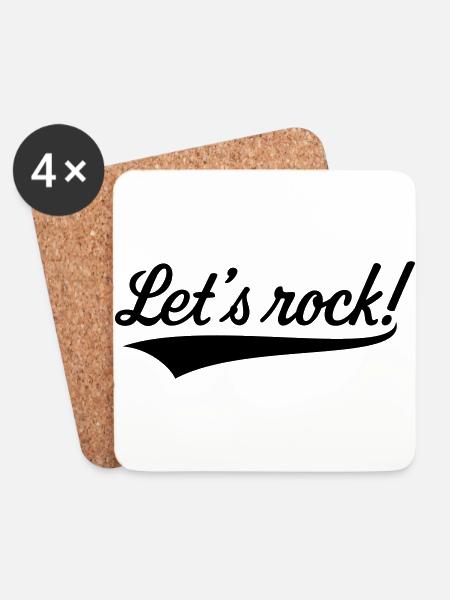 Let's Rock! (Rock 'n' Roll Musik) - Untersetzer (4er-Set) - Weiß