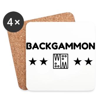 Backgammon Game Spiel Jeu Gamer Play - Coasters (set of 4) - white - Front