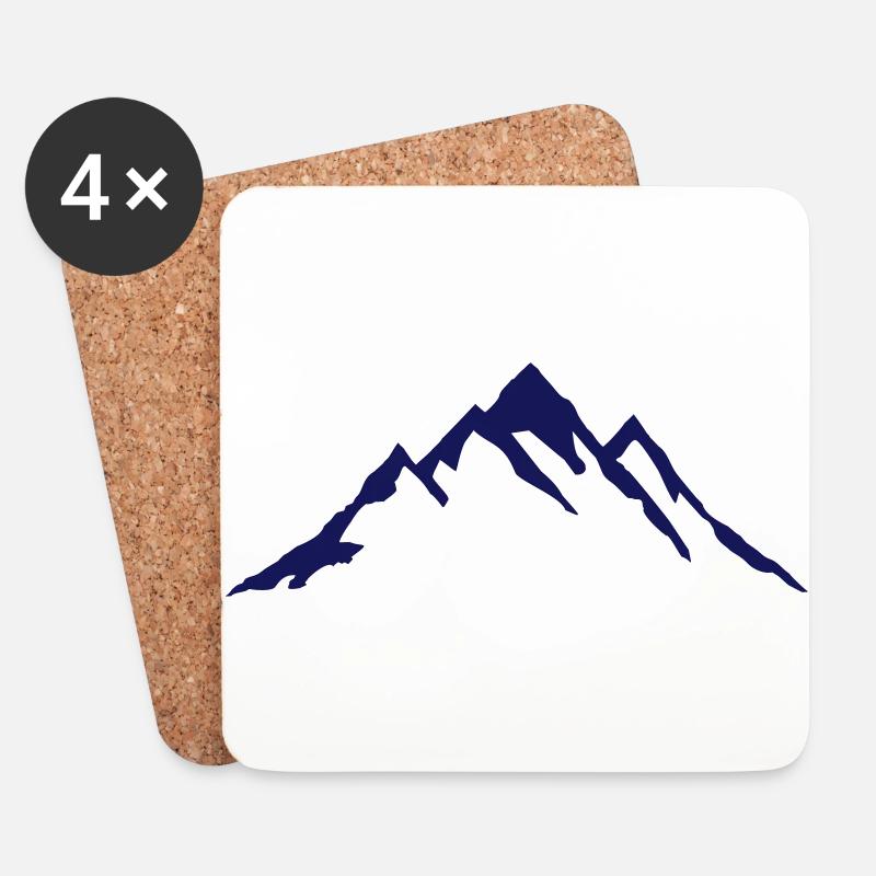 Berg, Berge - Untersetzer (4er-Set) - Weiß