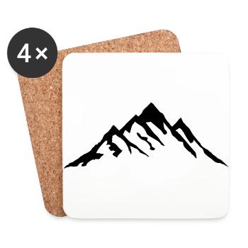 Montagne - Dessous de verre (lot de 4) - blanc - Devant