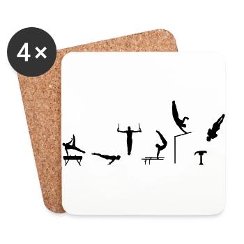 Gymnast, Men's Gymnastics - Coasters (set of 4) - white - Front