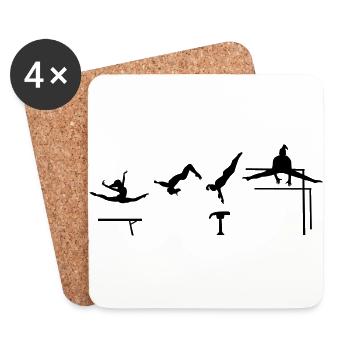 Gymnast, Gymastics events - Coasters (set of 4) - white - Front