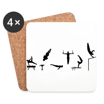 Men's Gymnastics - Coasters (set of 4) - white - Front