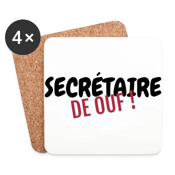 secrétaire / secrétariat / assistante / manager - Dessous de verre (lot de 4) - blanc - Devant