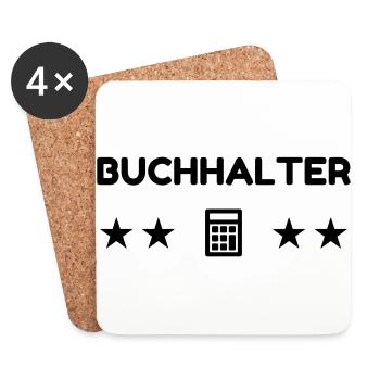 comptable / comptabilité / compter / chiffre - Dessous de verre (lot de 4) - blanc - Devant