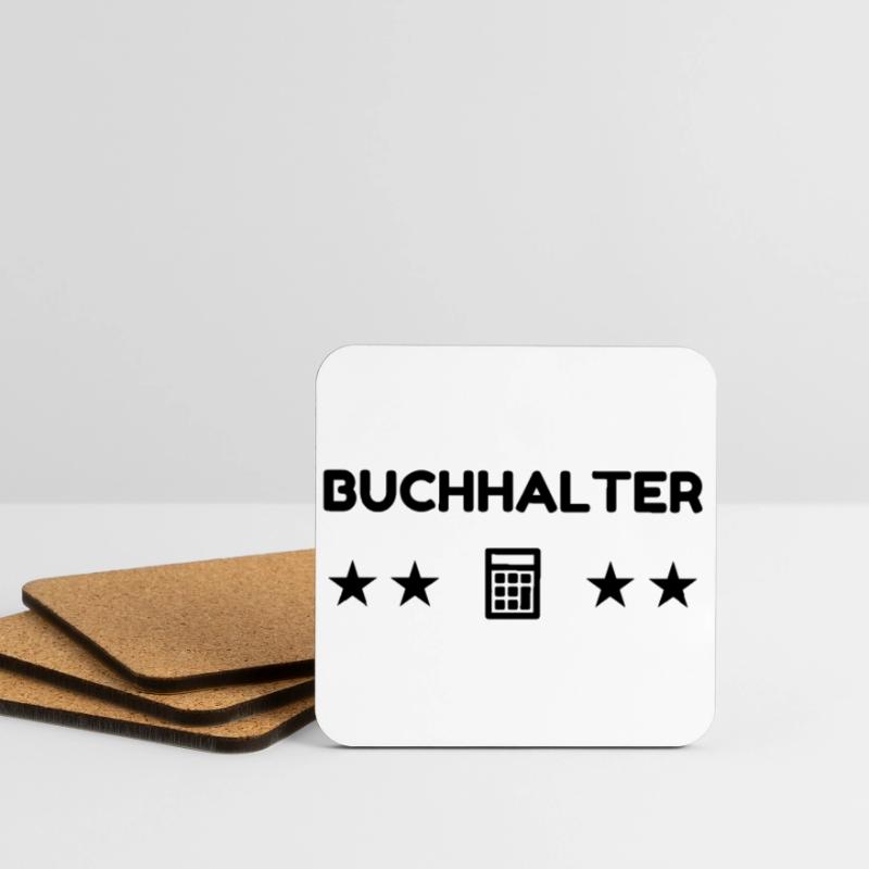 comptable / comptabilité / compter / chiffre Dessous de verre (lot de 4)