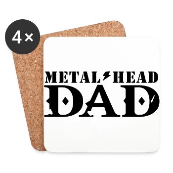 métal head papa - Dessous de verre (lot de 4) - blanc - Devant