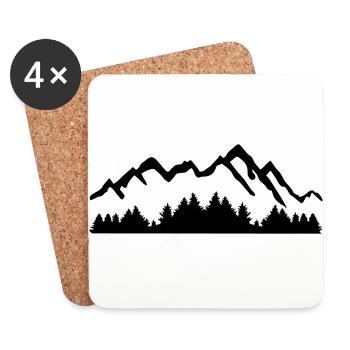 Mountains and Forest - Coasters (set of 4) - white - Front