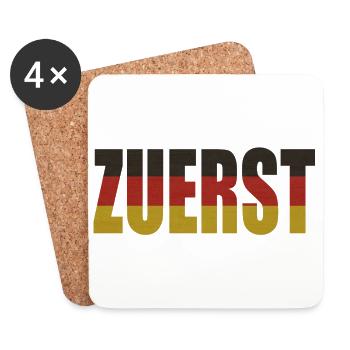 Deutschland zuerst - Untersetzer (4er-Set) - Weiß - Vorne