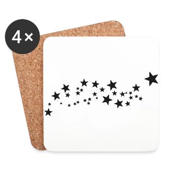 Black Stars * Black Lives Matter * Le noir est roi - Dessous de verre (lot de 4) - blanc - Devant