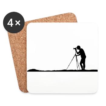 photographer - Coasters (set of 4) - white - Front