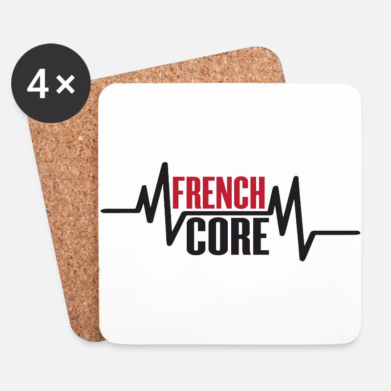 Frenchcore - Untersetzer (4er-Set) - Weiß