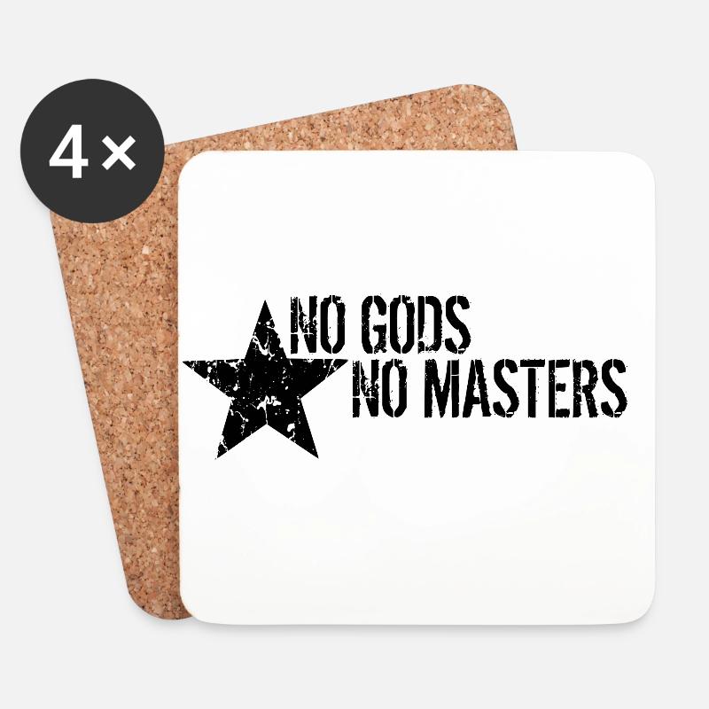 No Gods No Masters - Untersetzer (4er-Set) - Weiß