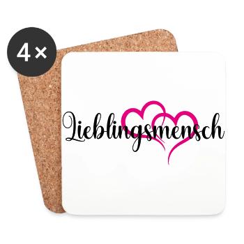 Lieblingsmensch - Untersetzer (4er-Set) - Weiß - Vorne