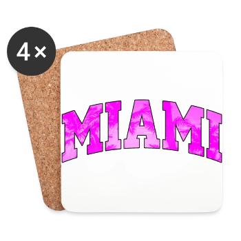 Miami-Logo: College-Design mit tropischem Flair - Untersetzer (4er-Set) - Weiß - Vorne