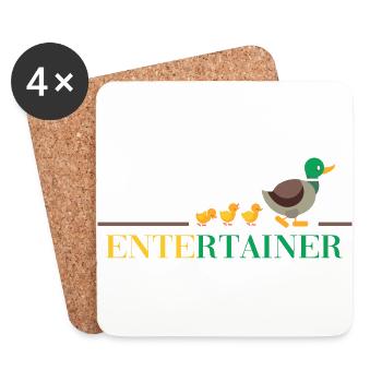 bauernhof ente entertain me thug duck life fun - Untersetzer (4er-Set) - Weiß - Vorne