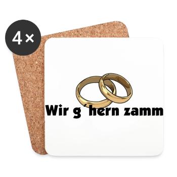 wir gehören zusammen - Untersetzer (4er-Set) - Weiß - Vorne