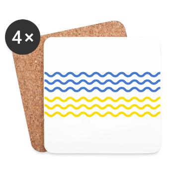 UKRAINE "ukrainian wave" Front slava ukraini - Coasters (set of 4) - white - Front
