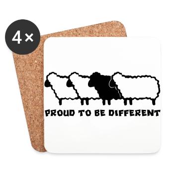 DIFFERENT SHEEP 2 - 2C - Coasters (set of 4) - white - Front